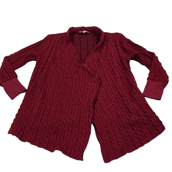 Weekend Women's Cardigan Sweater Thumbhole Open Long Cable Knit w/Pockets Size L - Picture 3 of 10